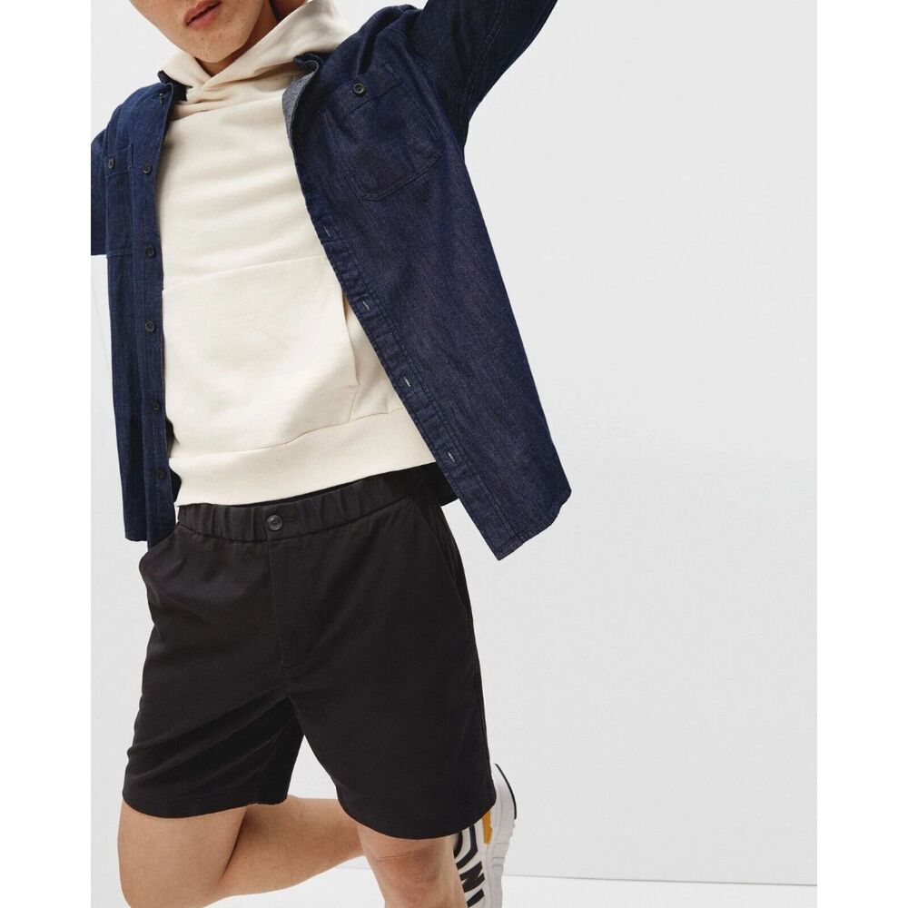 Everlane Mens Size XL The Pull-On Performance Chino Shorts Slim Stretch Black‎